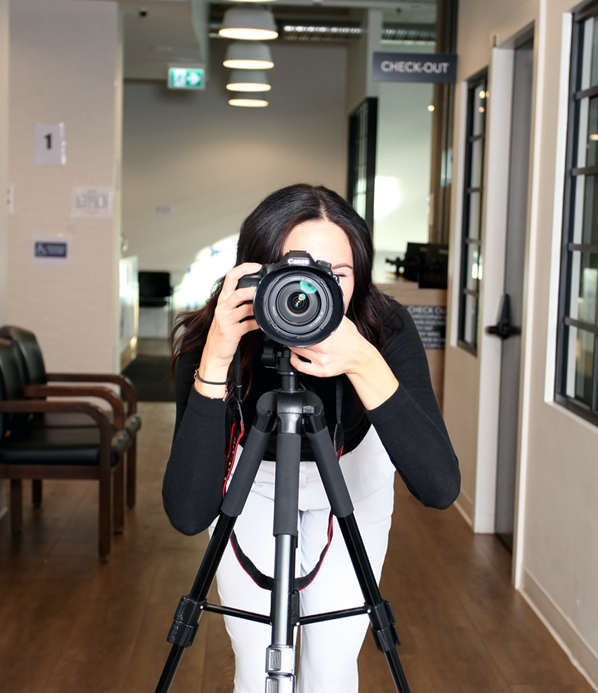 Photographer Shooting Hallway of a Business